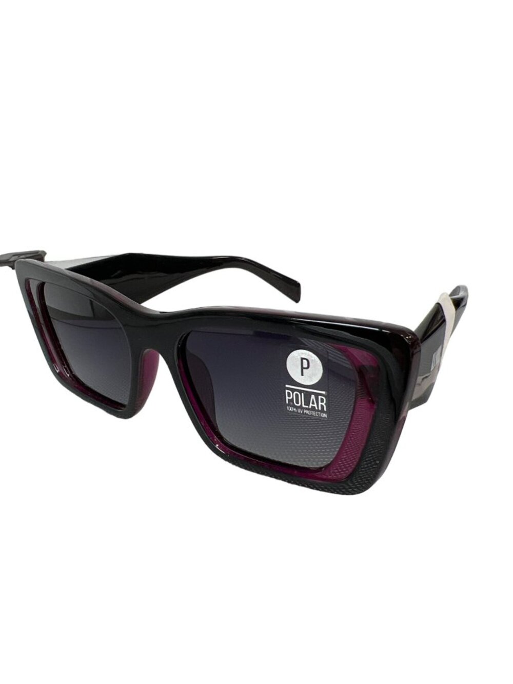 Kreedom Polarized Sunglasses UV Protection Black Purple Frame Modern Eyewear NEW